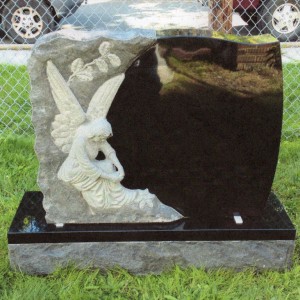 Jet Black Double Upright Hand-Sculpted Angel #1