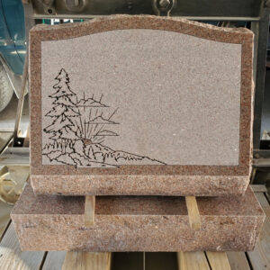 North American Pink Slant with Panel & Sunrise/Sunset Carving #2020-02